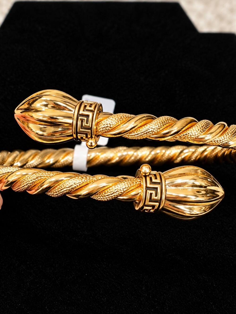 22kgp Twisted Rope Gold-Tone Cuff Bracelet